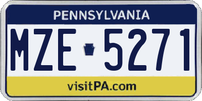 PA license plate MZE5271
