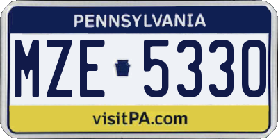 PA license plate MZE5330