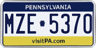 PA license plate MZE5370