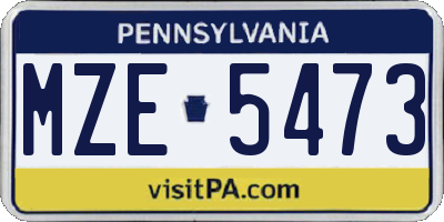 PA license plate MZE5473
