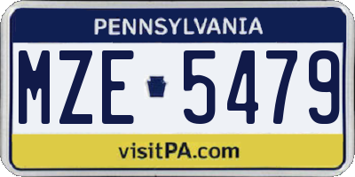 PA license plate MZE5479