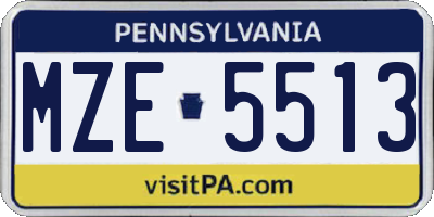 PA license plate MZE5513