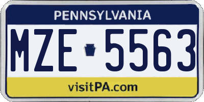 PA license plate MZE5563
