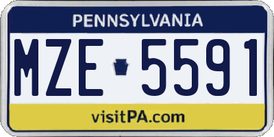 PA license plate MZE5591