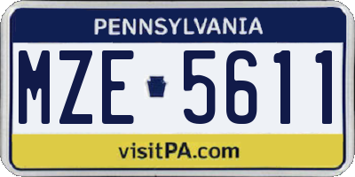 PA license plate MZE5611