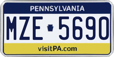 PA license plate MZE5690