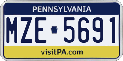 PA license plate MZE5691