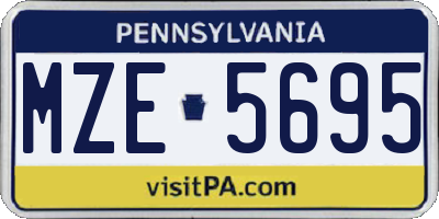 PA license plate MZE5695