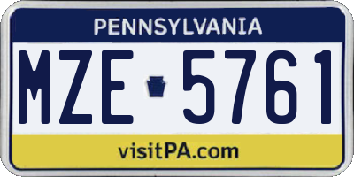 PA license plate MZE5761