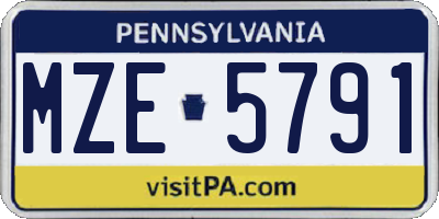 PA license plate MZE5791