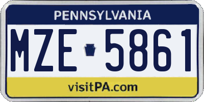 PA license plate MZE5861