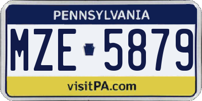 PA license plate MZE5879