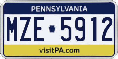 PA license plate MZE5912