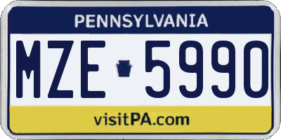 PA license plate MZE5990
