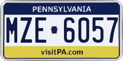 PA license plate MZE6057