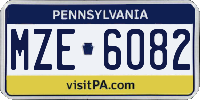 PA license plate MZE6082