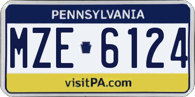 PA license plate MZE6124