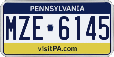 PA license plate MZE6145