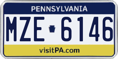 PA license plate MZE6146