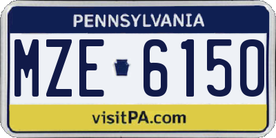 PA license plate MZE6150