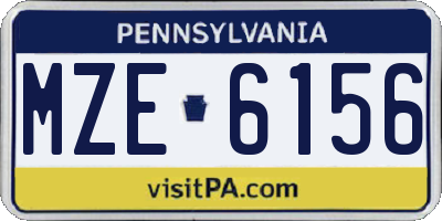 PA license plate MZE6156