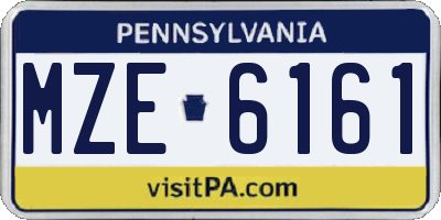 PA license plate MZE6161