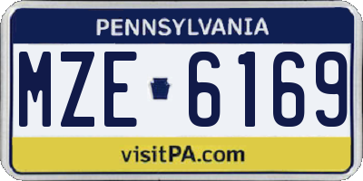 PA license plate MZE6169