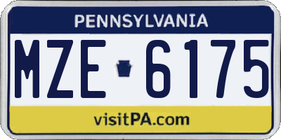 PA license plate MZE6175