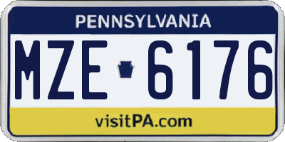 PA license plate MZE6176