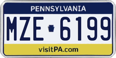 PA license plate MZE6199