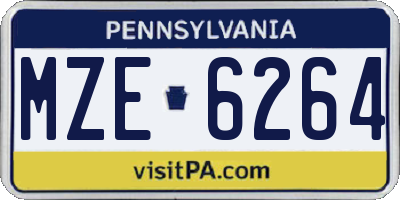 PA license plate MZE6264