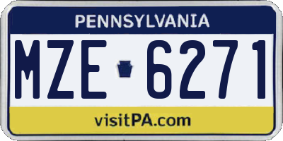 PA license plate MZE6271