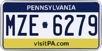 PA license plate MZE6279