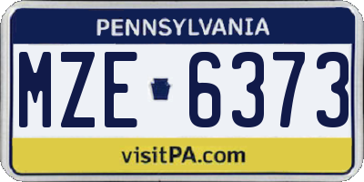 PA license plate MZE6373
