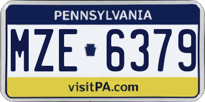 PA license plate MZE6379
