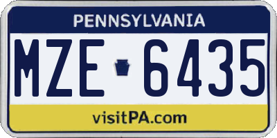 PA license plate MZE6435