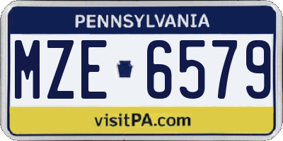 PA license plate MZE6579