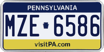 PA license plate MZE6586