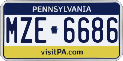PA license plate MZE6686