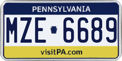 PA license plate MZE6689