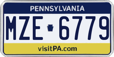 PA license plate MZE6779