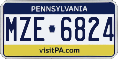 PA license plate MZE6824