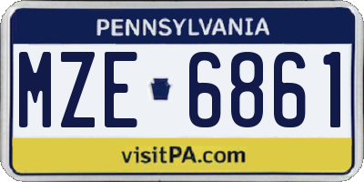 PA license plate MZE6861