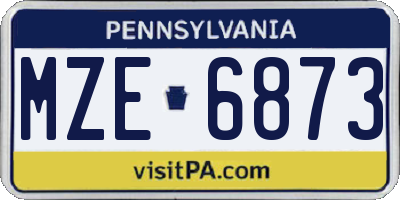 PA license plate MZE6873