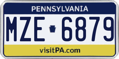 PA license plate MZE6879