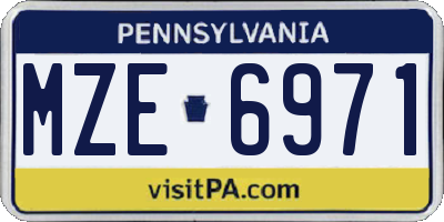 PA license plate MZE6971