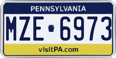 PA license plate MZE6973