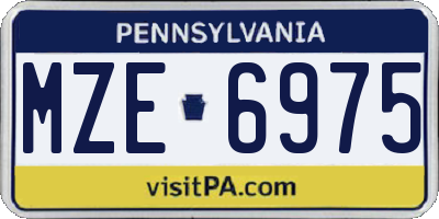 PA license plate MZE6975