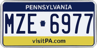 PA license plate MZE6977