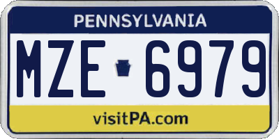 PA license plate MZE6979